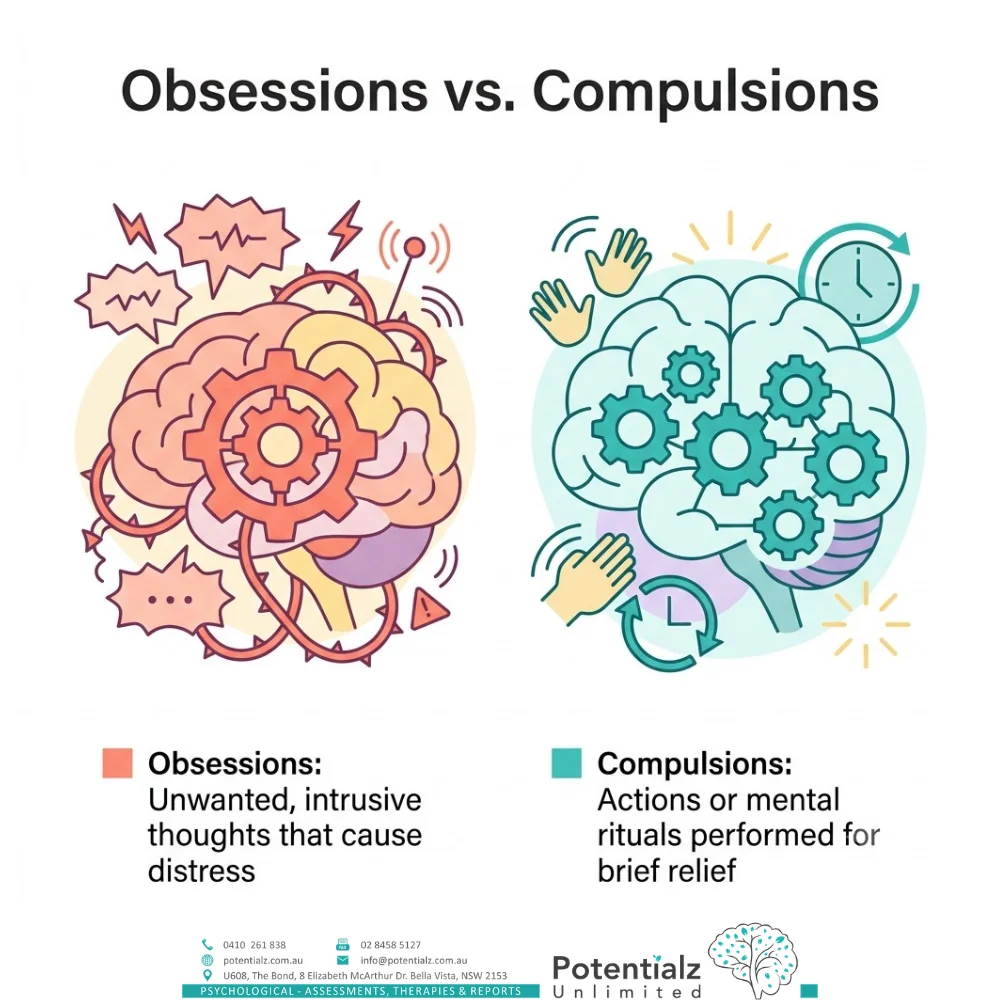 Obsessions versus compulsions in OCD