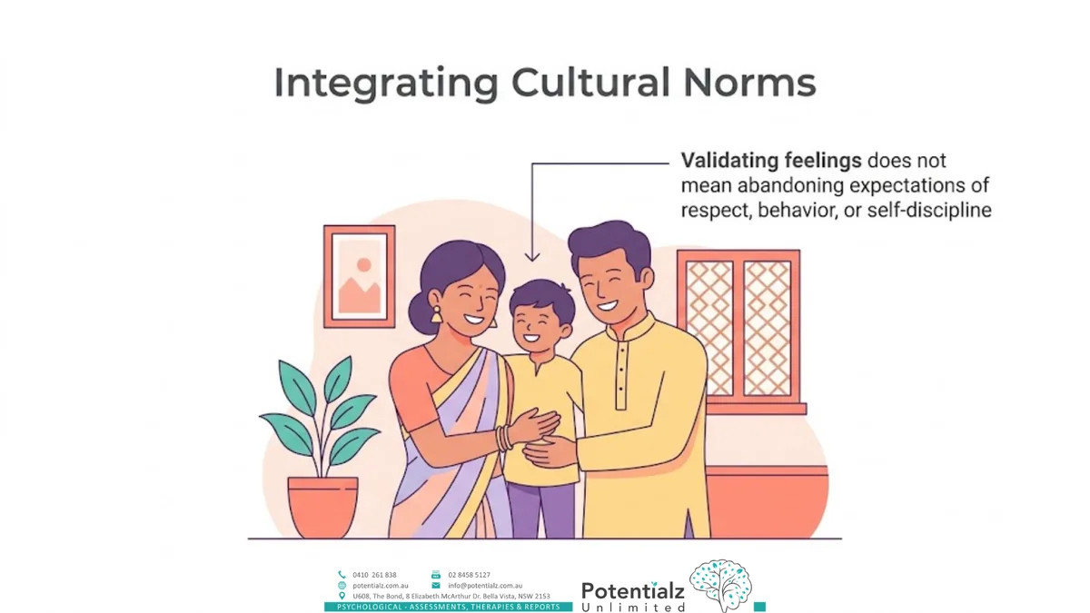 Integrating cultural norms — validating feelings while keeping expectations of respect and self-discipline